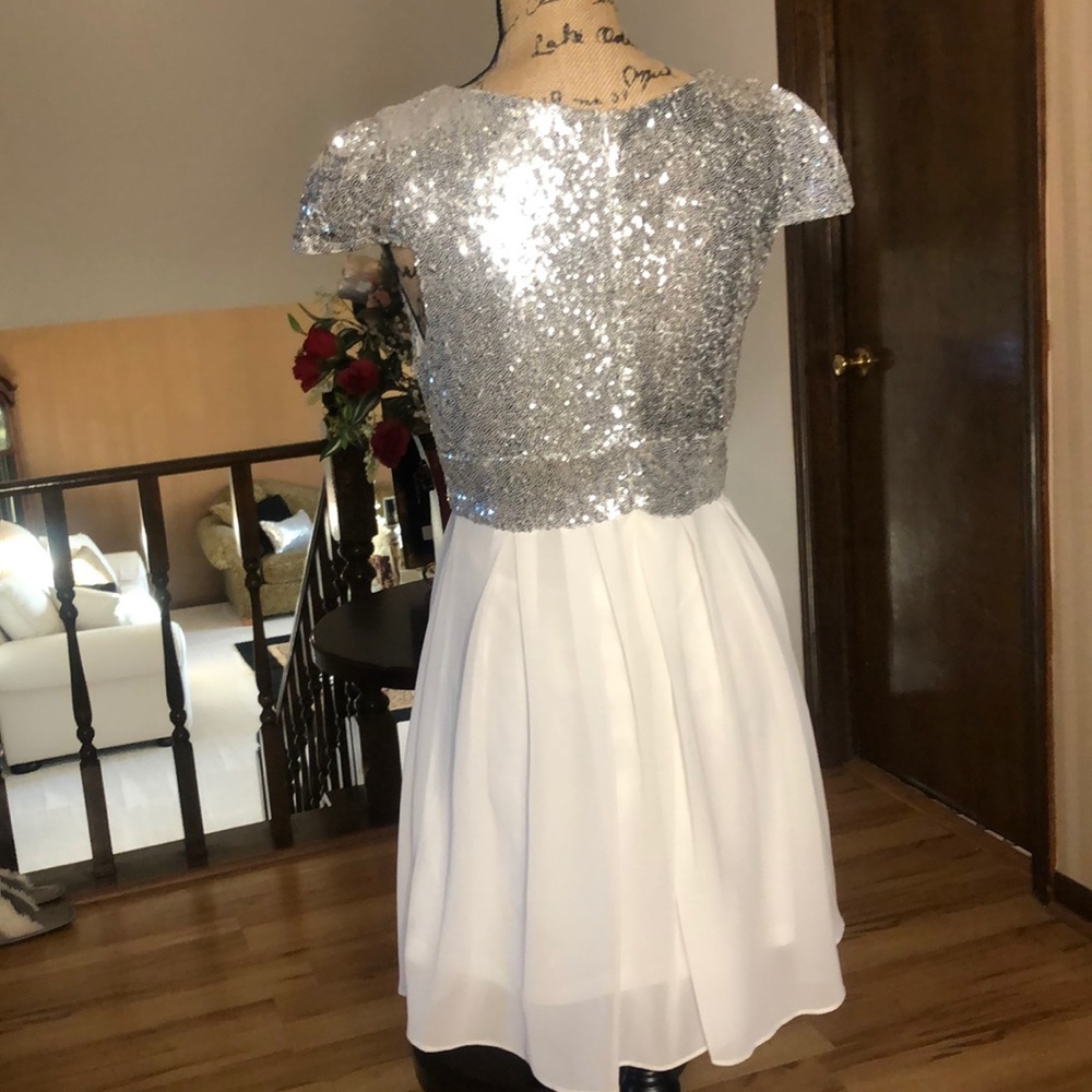 White & Silver Dress - Picture 4 of 4